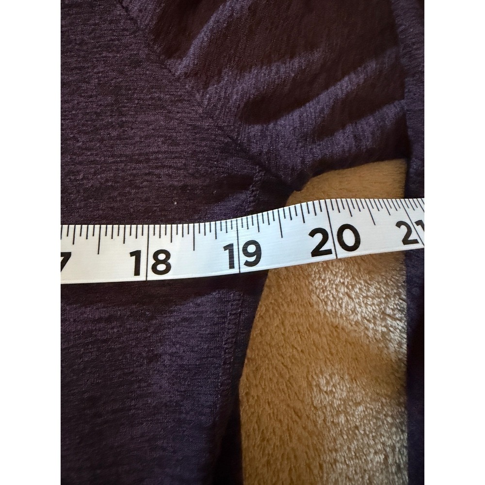 🍁Serene Tangerine Purple Heathered Long Sleeve Hoodie Thumbhole High-Low Hem Sm - Picture 7 of 10